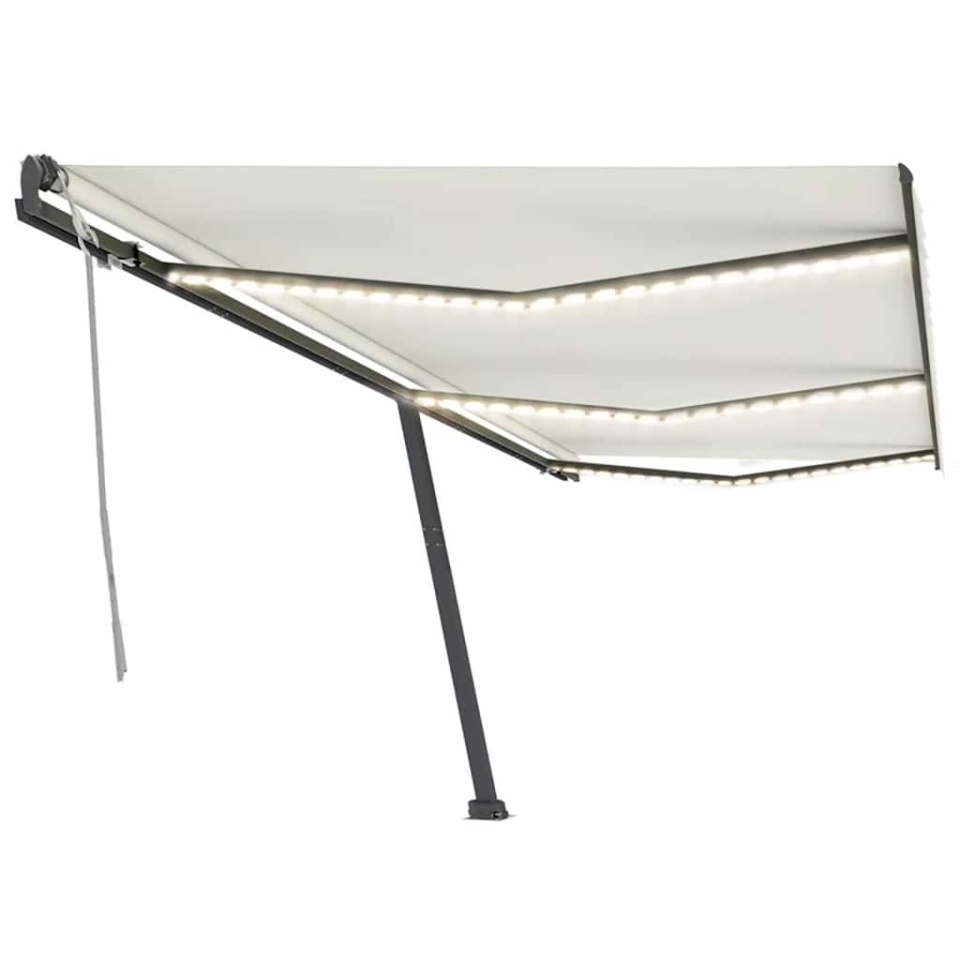Copertină retractabilă manual cu LED, crem, 600x300 cm - 1 | YEO
