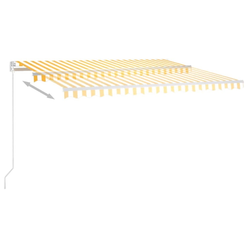 Copertină retractabilă manual cu LED, galben & alb, 400x300 cm - 3 | YEO