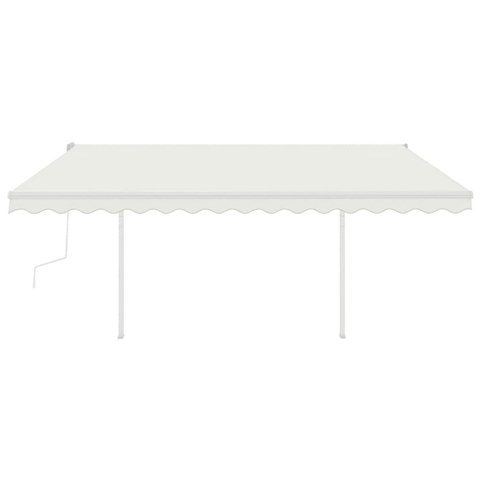 Copertină retractabilă manual, cu stâlpi, crem, 4x3 m - 2 | YEO