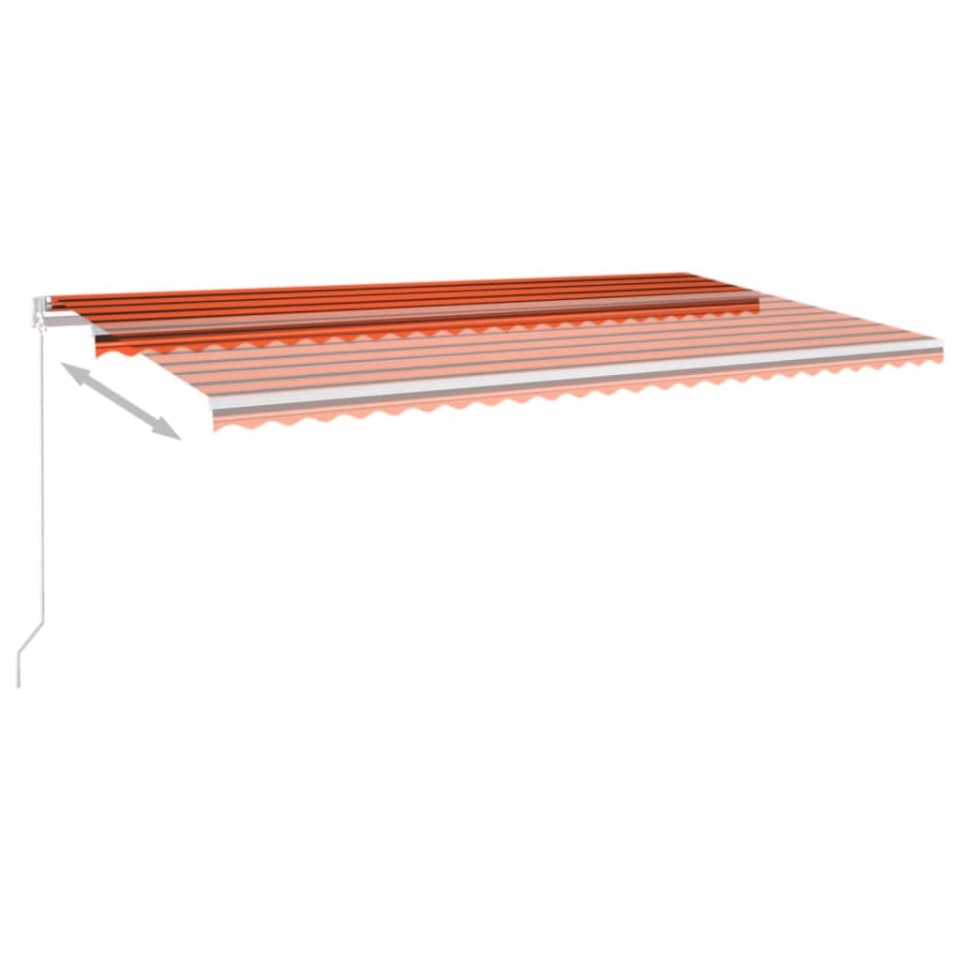 Copertină retractabilă manual, LED, portocaliu&maro, 600x300 cm - 3 | YEO