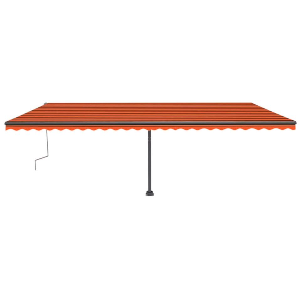 Copertină retractabilă manual LED, portocaliu/maro, 600x300 cm - 1 | YEO