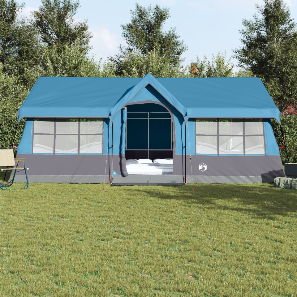 Cort de camping cu plasă albastră pentru 12 persoane, impermeabil - 2 | YEO