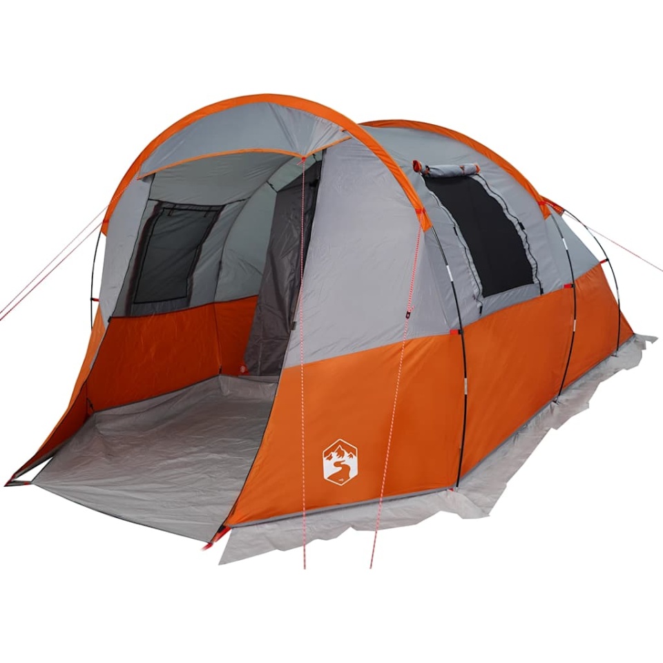 Cort de camping tunel 4 persoane, gri/portocaliu, impermeabil - 1 | YEO