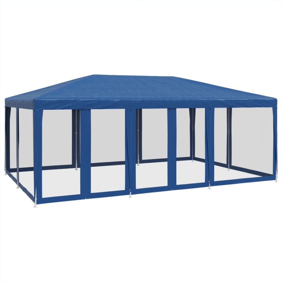 Cort de petrecere cu 10 pereți din plasă, albastru, 6x4 m HDPE - 1 | YEO
