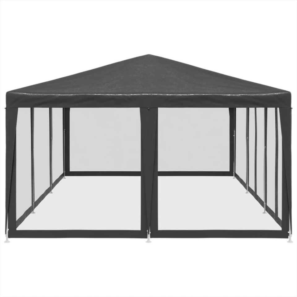 Cort de petrecere cu 10 pereți din plasă, antracit, 6x4 m, HDPE - 3 | YEO