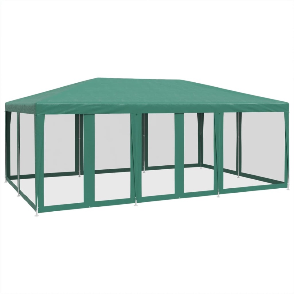 Cort de petrecere cu 10 pereți din plasă, verde, 6x4 m, HDPE - 1 | YEO