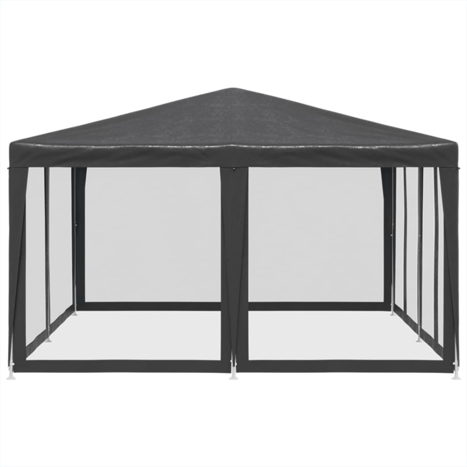 Cort de petrecere cu 8 pereți din plasă, antracit, 4x4 m, HDPE - 3 | YEO