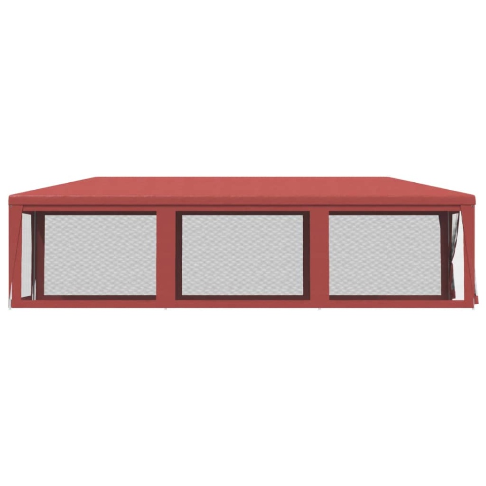 Cort de petrecere cu 8 pereți din plasă, roșu, 3x9 m, HDPE - 3 | YEO
