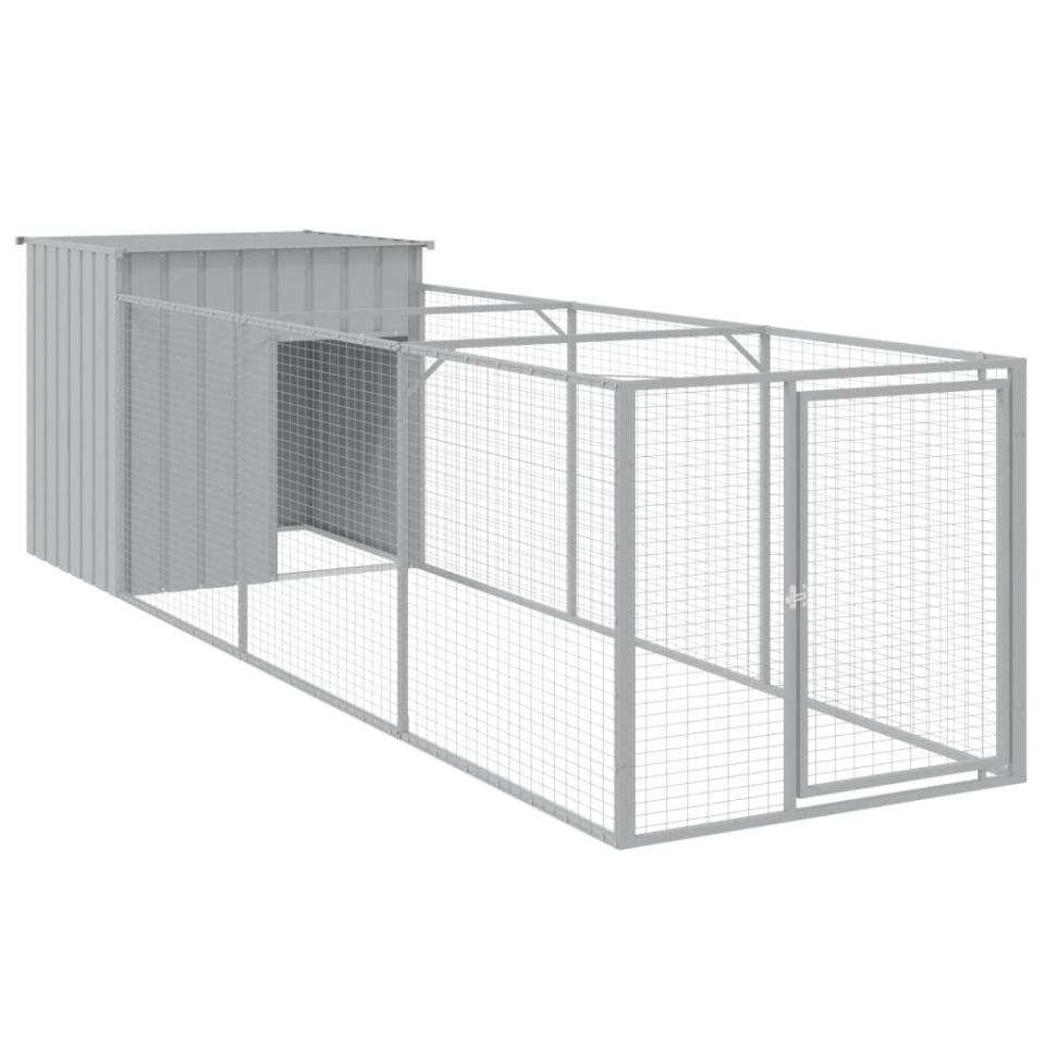 Cușcă de câine & țarc gri deschis 110x405x110cm oțel galvanizat - 1 | YEO