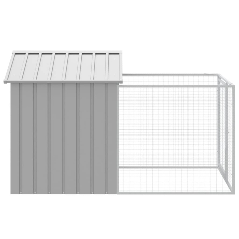 Cușcă de câine & țarc gri deschis 117x201x123cm oțel galvanizat - 3 | YEO