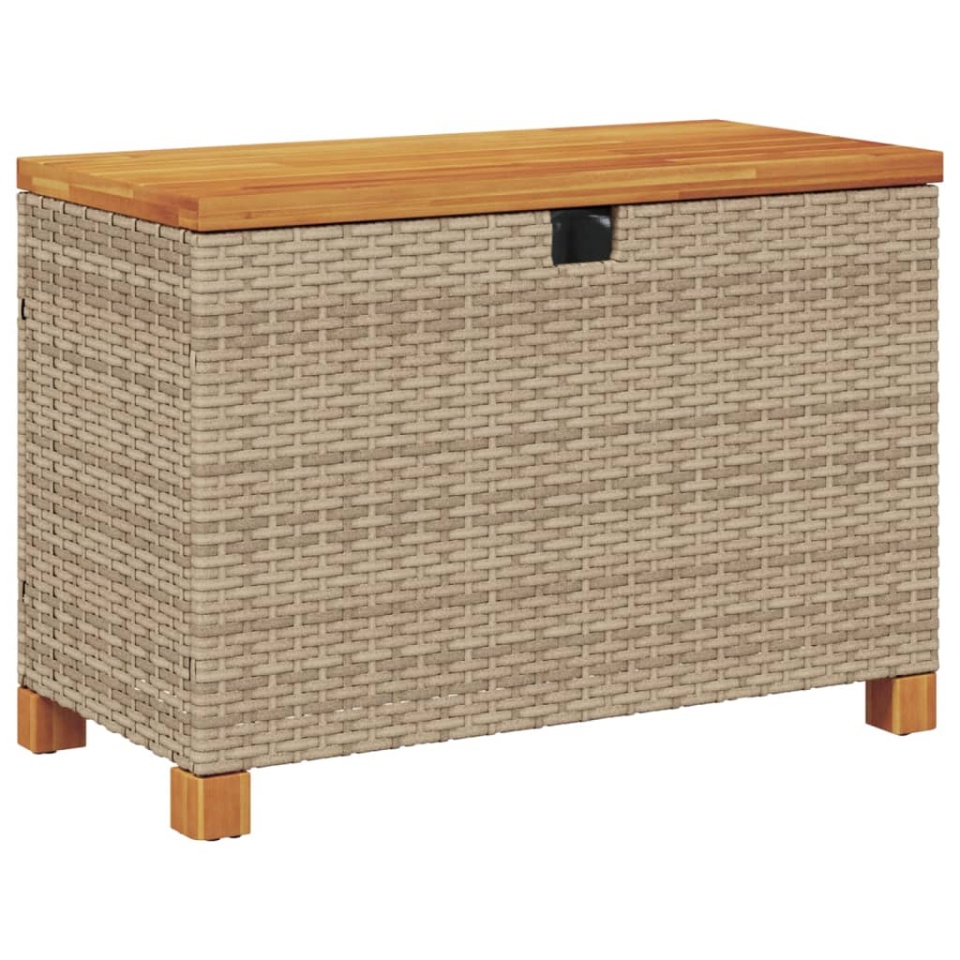 Cutie depozitare grădină bej 80x40x48 cm lemn acacia poliratan - 1 | YEO