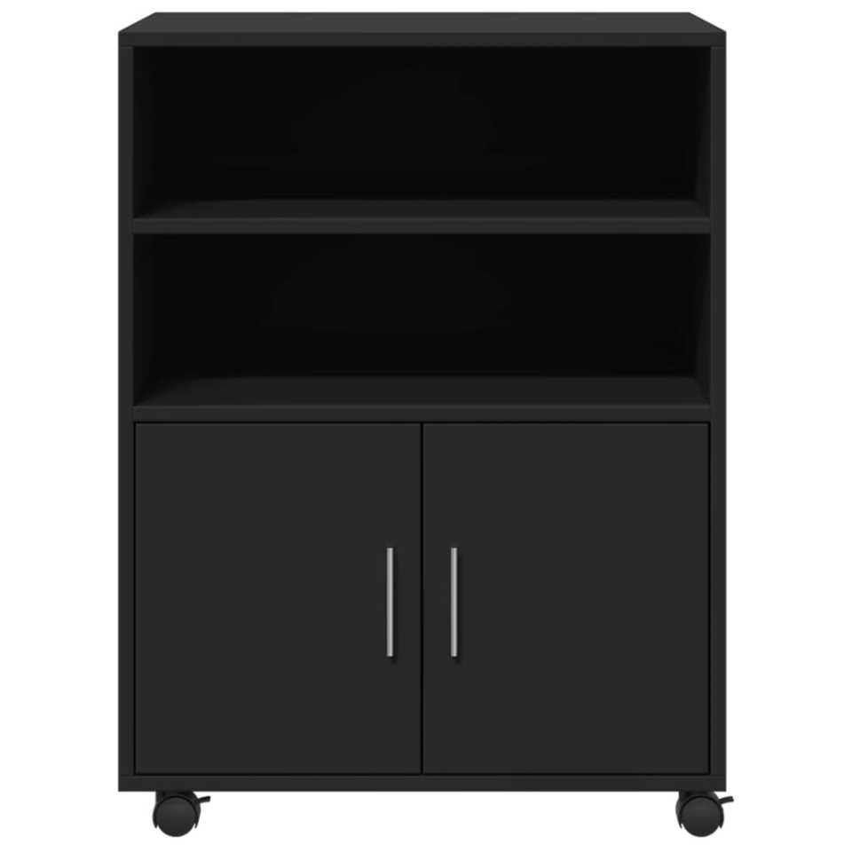 Dulap cu roți, negru, 60x48x81 cm, lemn prelucrat - 3 | YEO