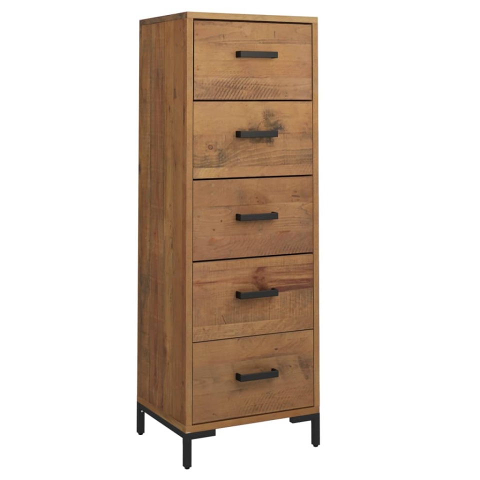 Dulap cu sertare, 42x35x110 cm, lemn masiv de pin reciclat - 1 | YEO