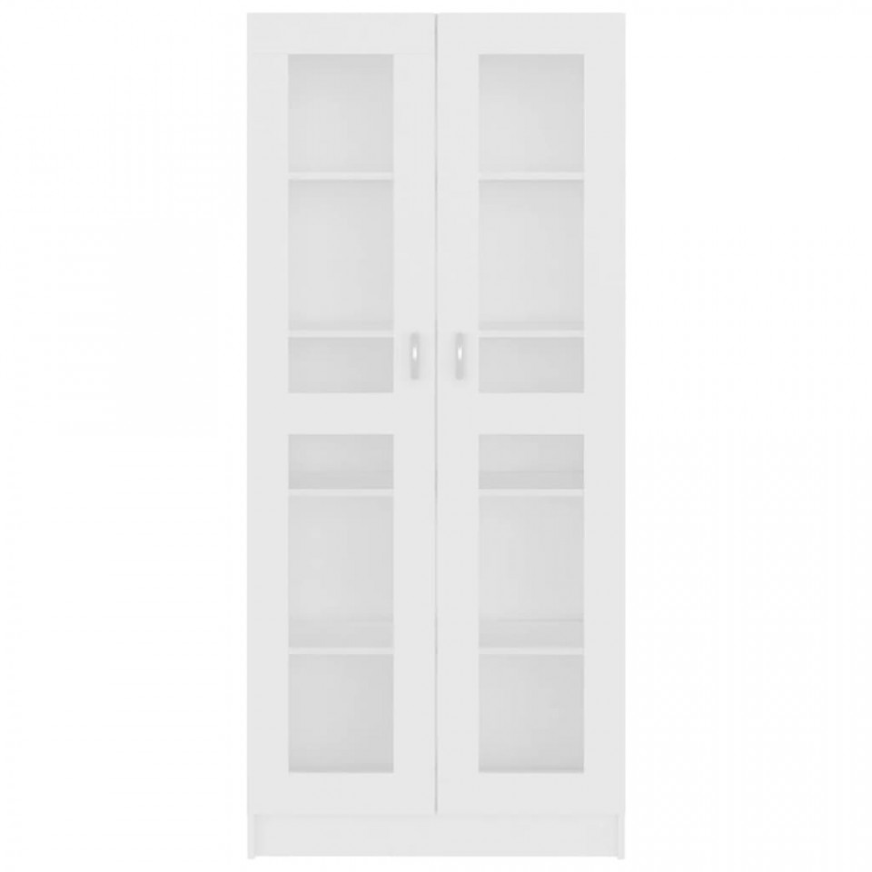 Dulap cu vitrină, alb, 82,5 x 30,5 x 185,5 cm, PAL - 4 | YEO