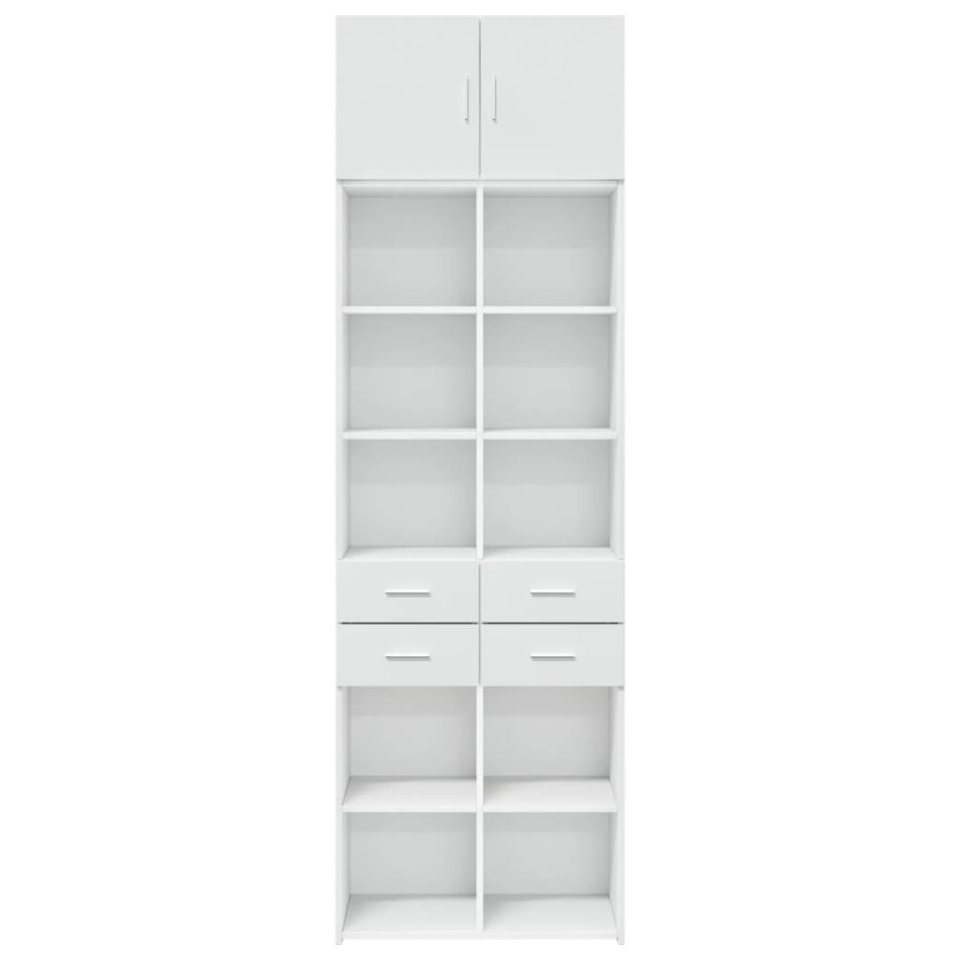 Dulap de depozitare, alb, 70x42,5x225 cm, lemn prelucrat - 3 | YEO