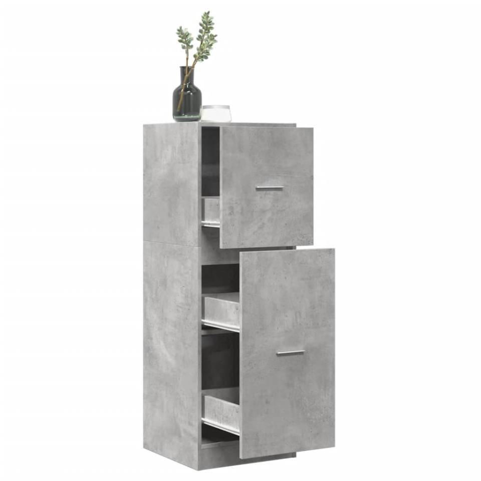 Dulap de farmacie, gri beton, 40x41x118 cm, lemn prelucrat