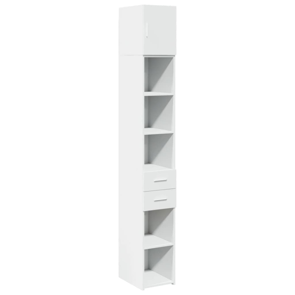 Dulap depozitare slim alb 30x42,5x225 cm lemn prelucrat - 1 | YEO