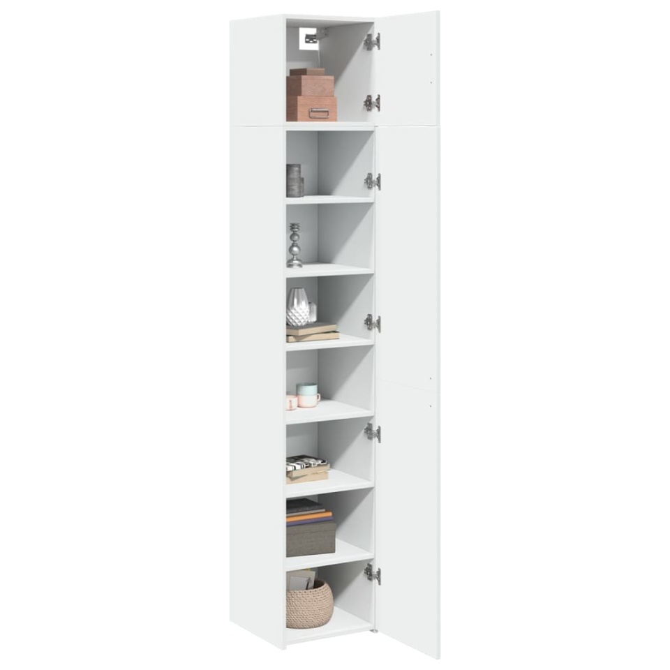 Dulap depozitare slim alb 40x42,5x225 cm lemn prelucrat - 2 | YEO