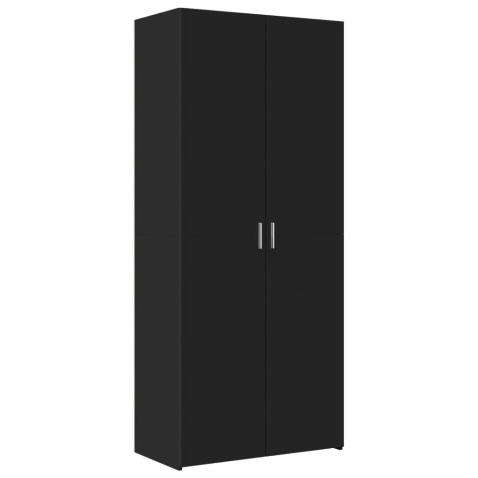 Dulap înalt, negru, 80x42,5x249 cm, lemn prelucrat - 3 | YEO