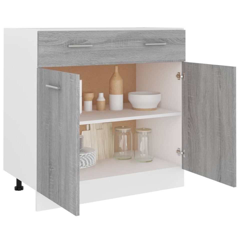 Dulap inferior cu sertar “Lyon” gri sonoma 80x46x81,5cm - 3 | YEO