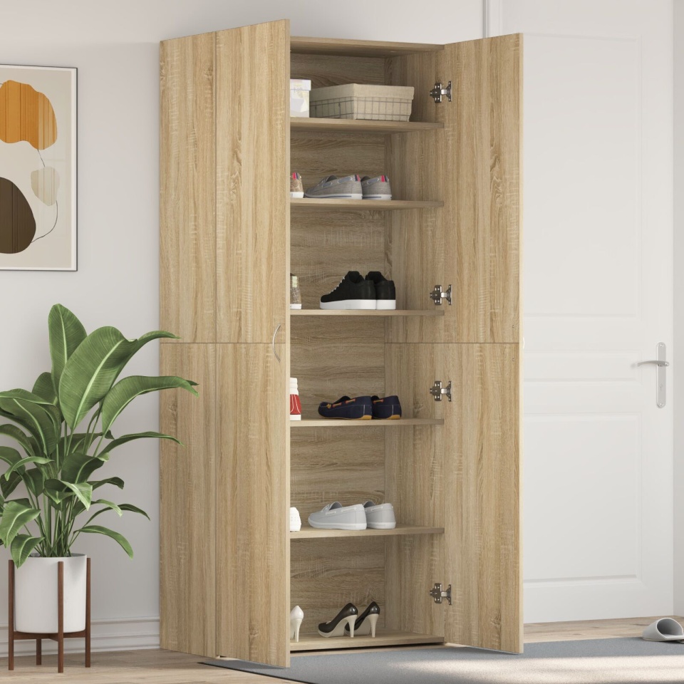 Dulap pentru pantofi Stejar Sonoma 80x35,5x180 cm Lemn prelucrat