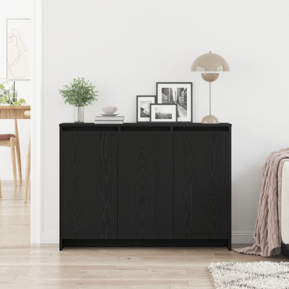 Dulap, stejar negru, 102x33x75 cm, lemn prelucrat - 3 | YEO