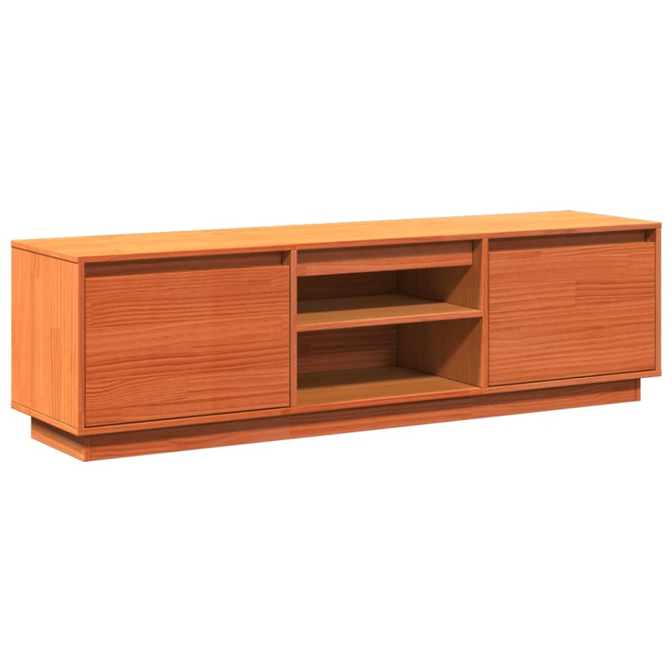 Dulap TV, maro ceruit, 140x35x40 cm, lemn masiv de pin - 1 | YEO