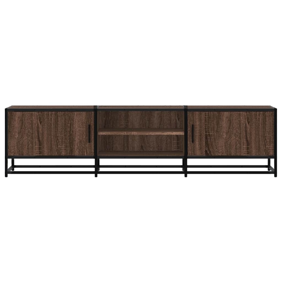 Dulap TV, stejar maro, 160x35x41 cm, lemn prelucrat și metal - 3 | YEO