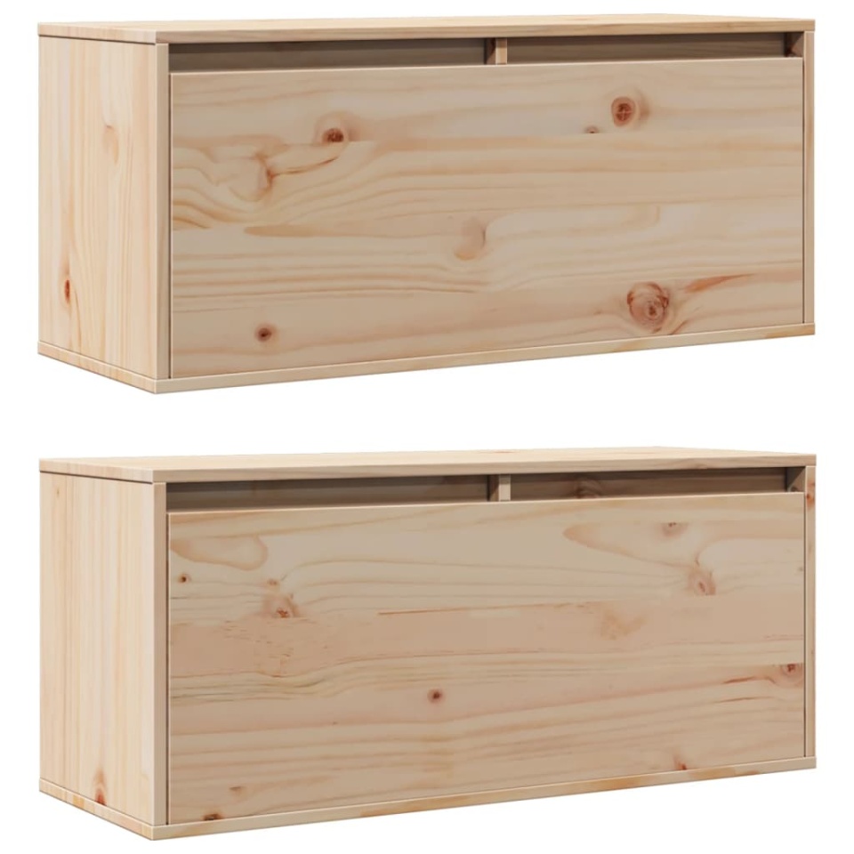 Dulapuri de perete 2 buc. 80x30x35 cm, lemn masiv de pin - 2 | YEO