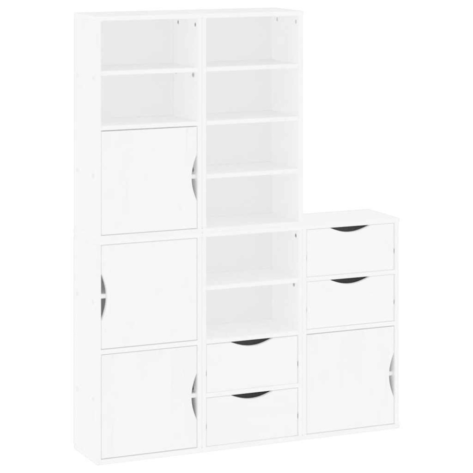 Dulapuri laterale 5 buc ODDA alb 40x24x79 cm lemn masiv de pin - 1 | YEO