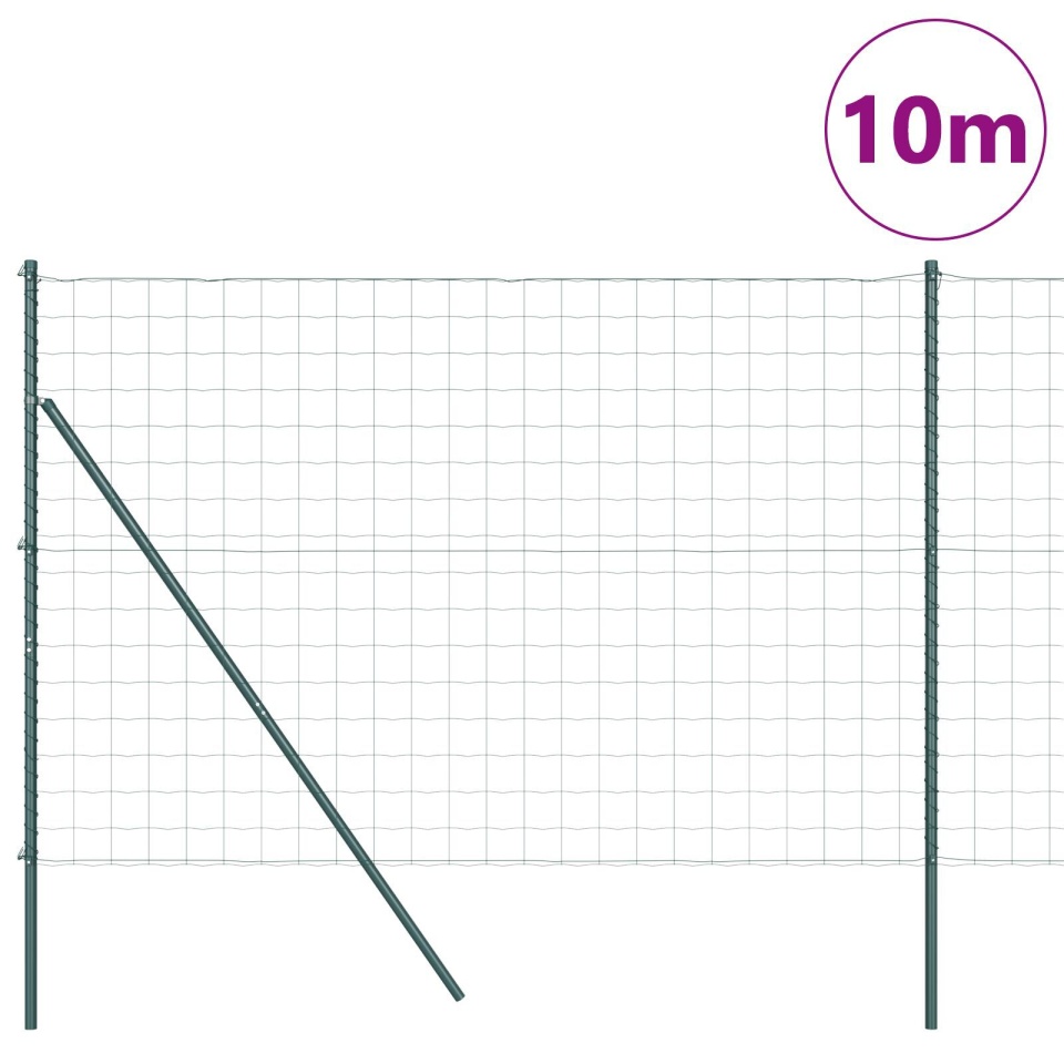 Euro Fence cu 7 posturi 1.6x10 m Oțel galvanizat Verde - 2 | YEO
