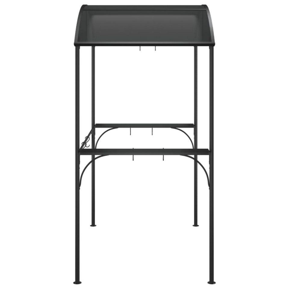 Foișor grătar cu rafturi laterale, antracit 220x115x230 cm oțel - 3 | YEO