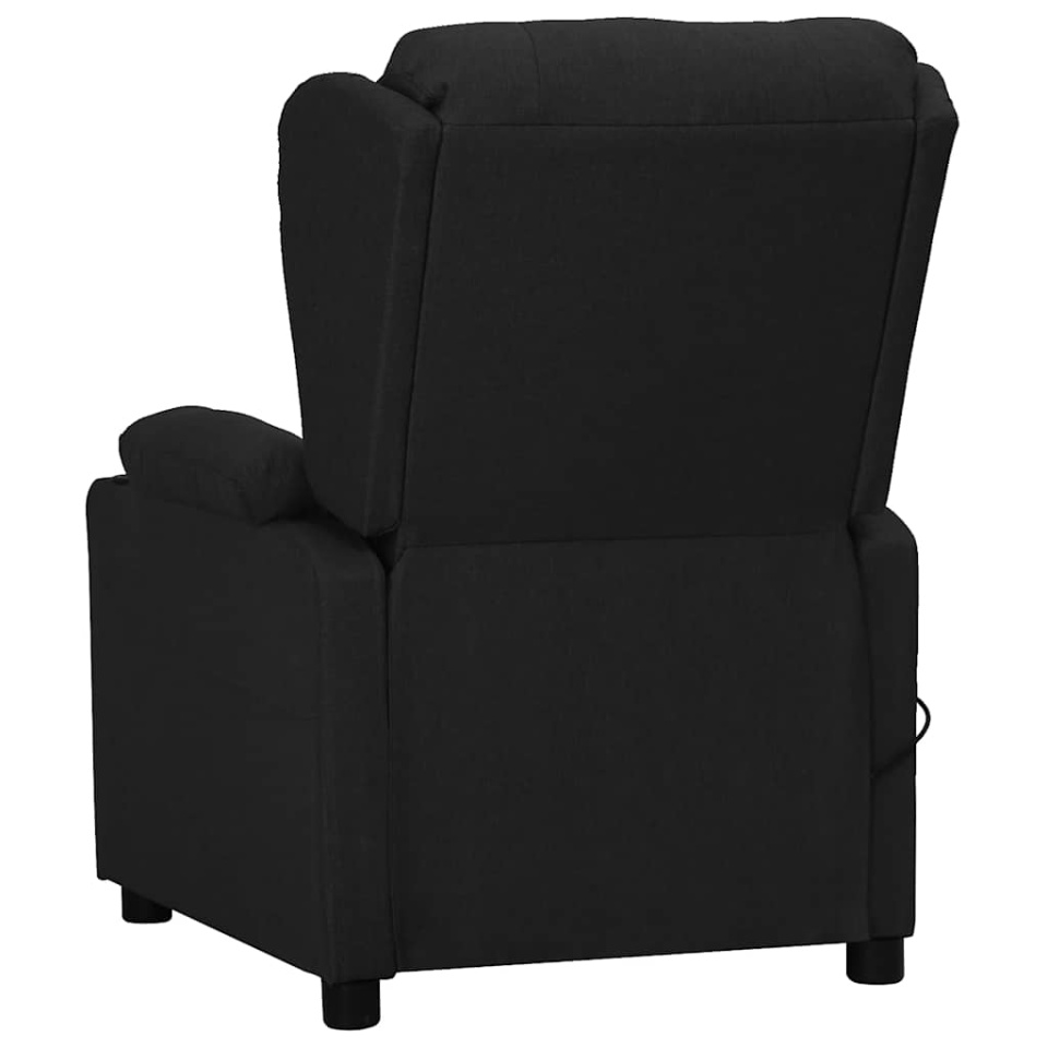 Fotoliu de masaj cu ridicare, negru, material textil - 3 | YEO