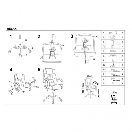 Fotoliu directorial HM Relax bej - 1 | YEO