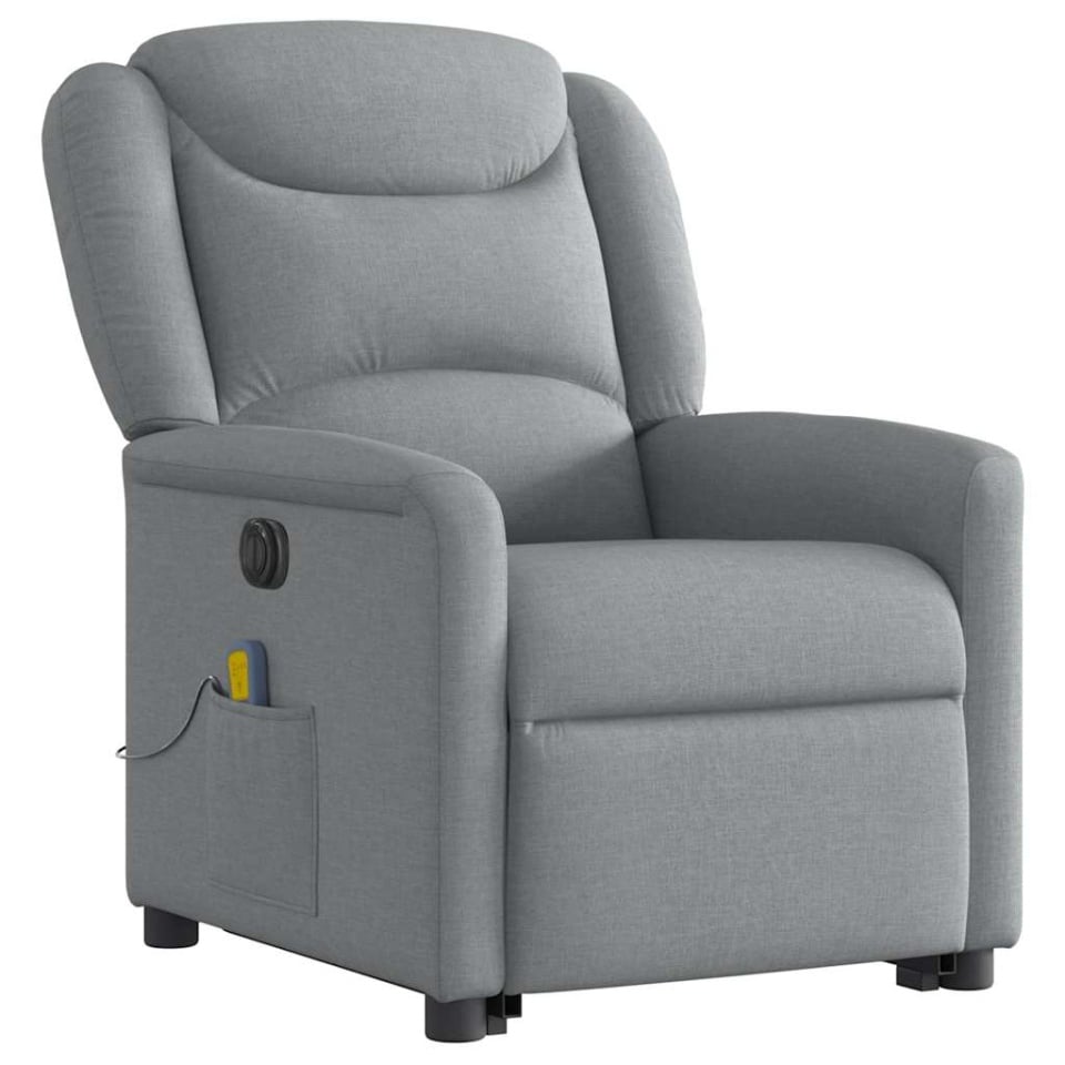 Fotoliu electric masaj rabatabil cu ridicare, gri închis textil - 3 | YEO