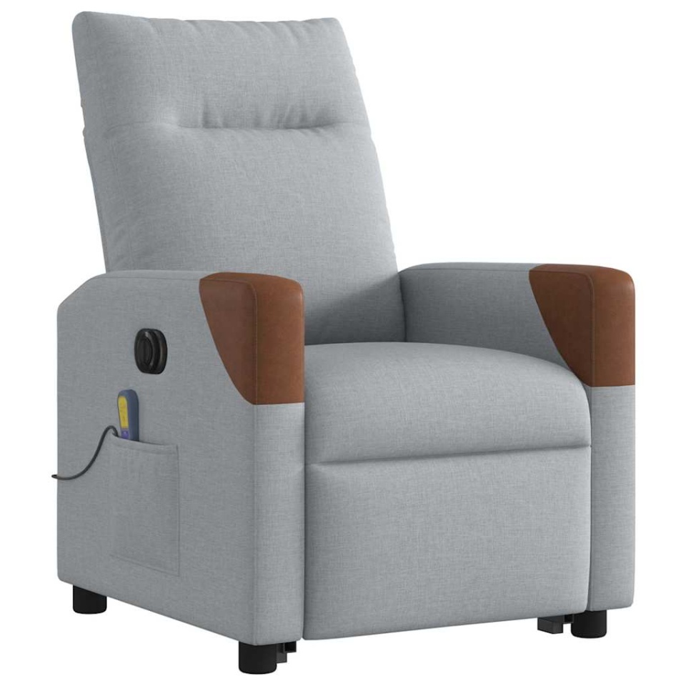 Fotoliu electric masaj rabatabil cu ridicare, gri închis textil - 3 | YEO