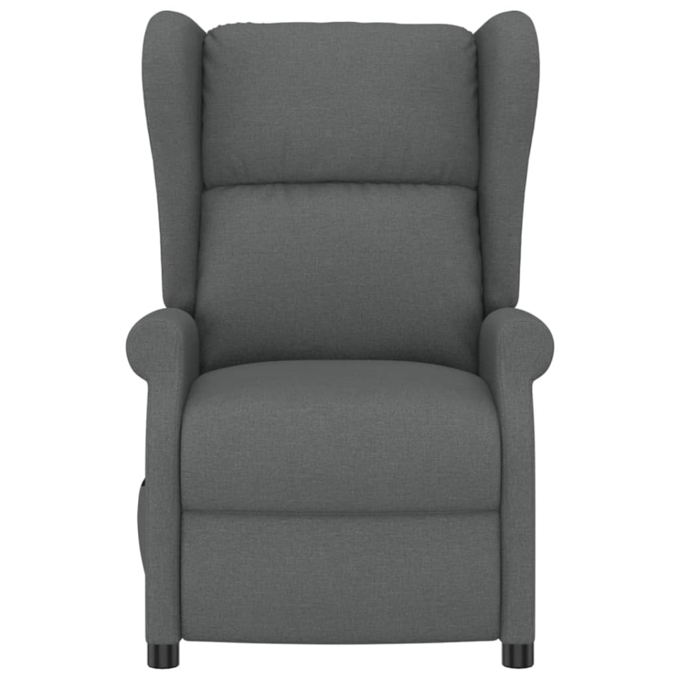 Fotoliu rabatabil electric cu spătar aripi, gri închis, textil - 3 | YEO