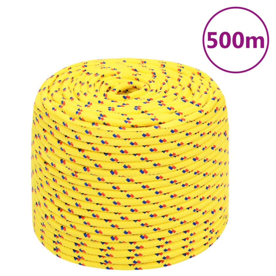 Frânghie de barcă, galben, 10 mm, 500 m, polipropilenă