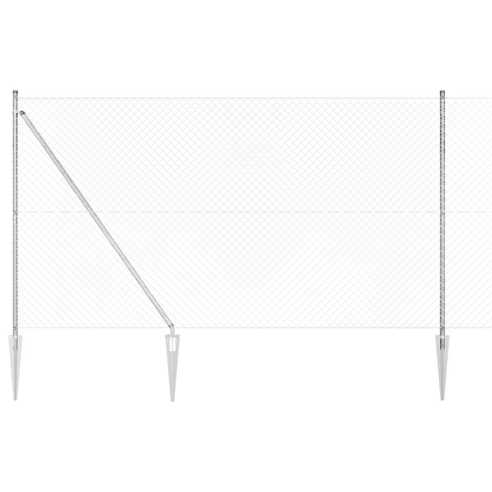 Gard cu plasă cu 7 piloni cu vârfuri 1.6x10 m Oțel galvanizat - 1 | YEO