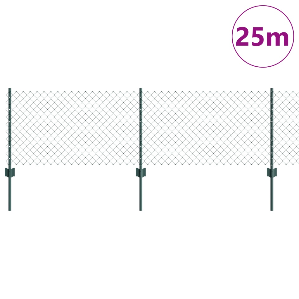Gard din plasă cu 22 U Posts Verde 0.6x25 m Oțel - 2 | YEO
