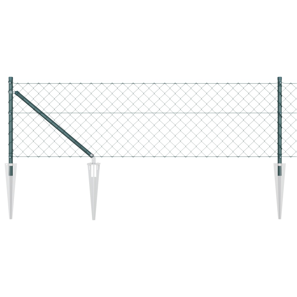 Gard din plasă de lanț cu 13 posturi de ancorare 0.6x25 m din oțel galvanizat - 1 | YEO