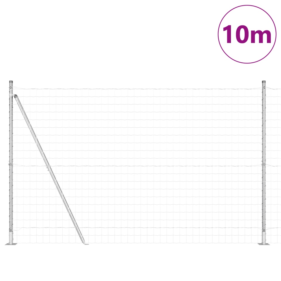 Gard Euro cu 7 posturi flanșate 1.5x10 m Oțel galvanizat - 2 | YEO