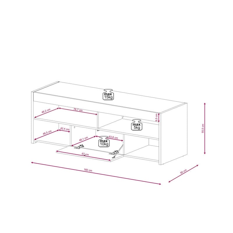 Gobi Tv Stand Gb 02 Oak Artisan/White High Gloss - 1 | YEO