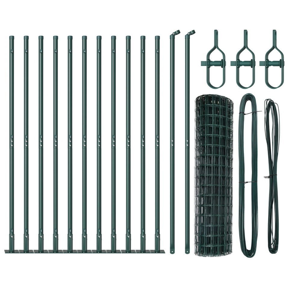 Împrejmuire Euro Set de 2 Verde Metal 25 x 0.8 m Durabil - 1 | YEO