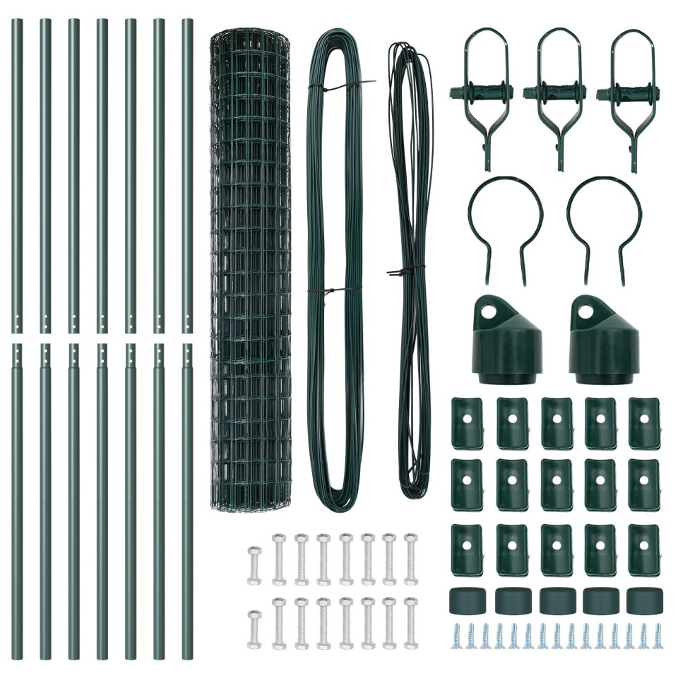 Împrejmuirea Euro cu 7 stâlpi 1.5x10 m din oțel galvanizat verde - 3 | YEO