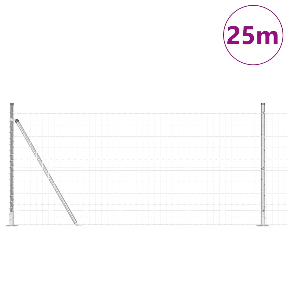 Împrejmuirea Euro de la cu 13 stâlpi flanșați 0.8x25 m din oțel galvanizat - 2 | YEO