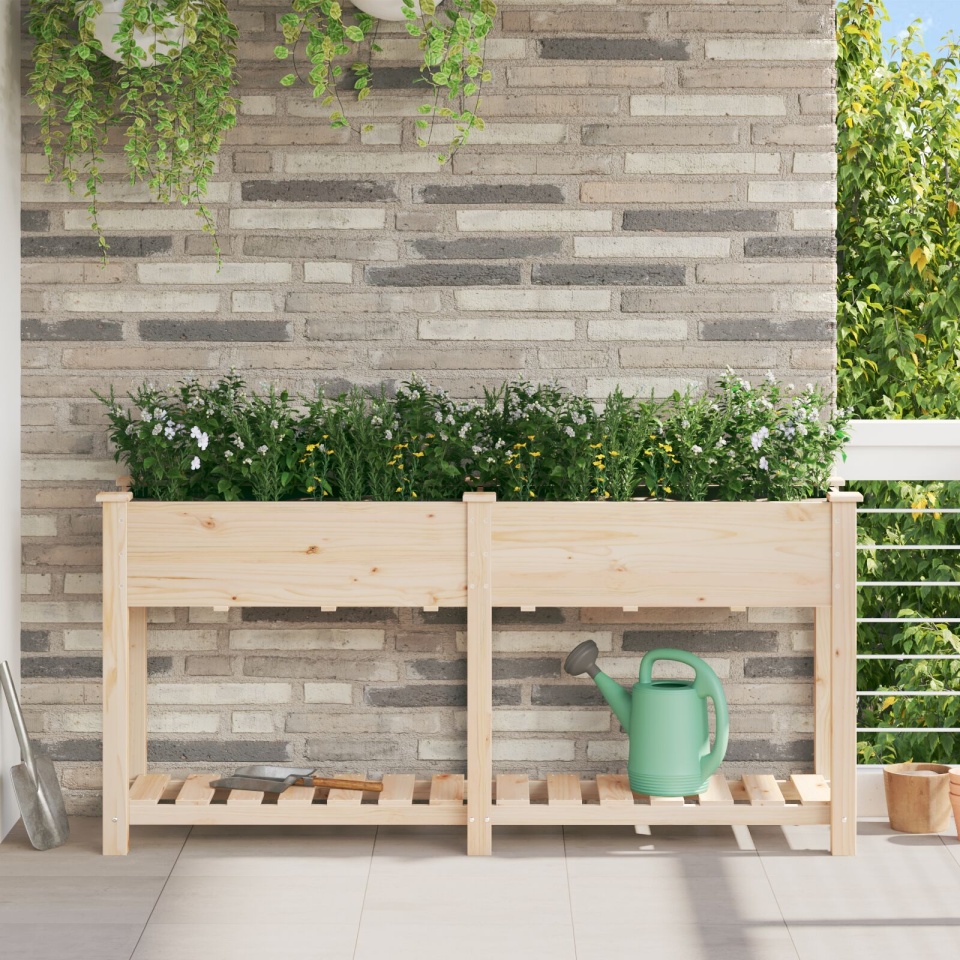 Jardinian cu Raft 161x43x76 cm Lemn Masiv de Pini