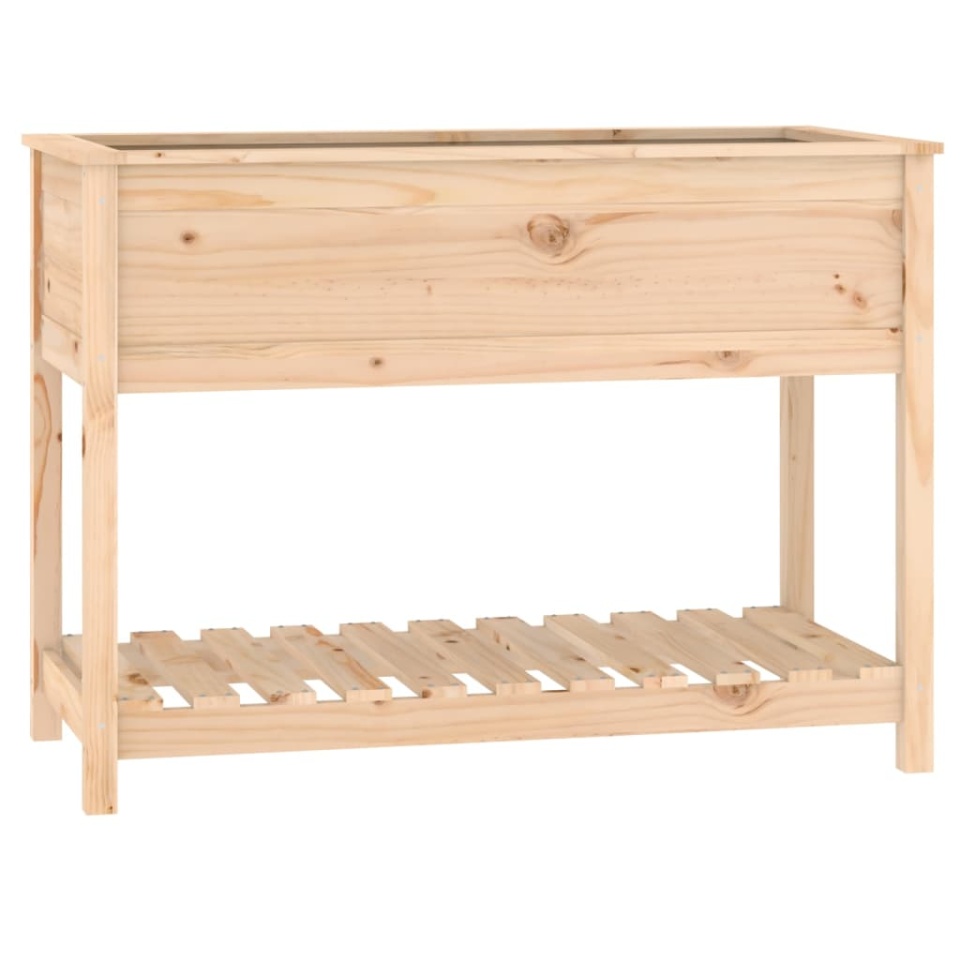 Jardinieră cu raft, 111,5x54x81 cm, lemn masiv de pin - 1 | YEO