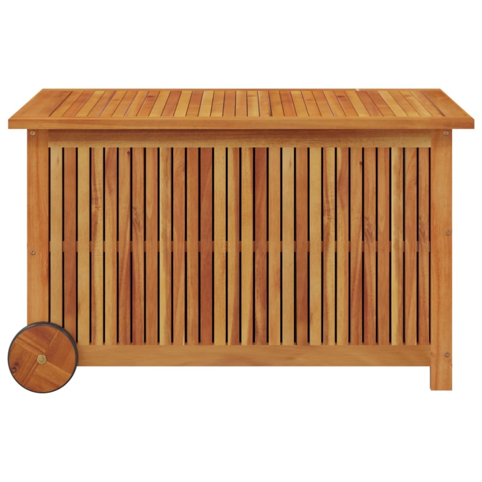 Ladă de depozitare de grădină cu roți, 90x50x58 cm, lemn acacia - 3 | YEO
