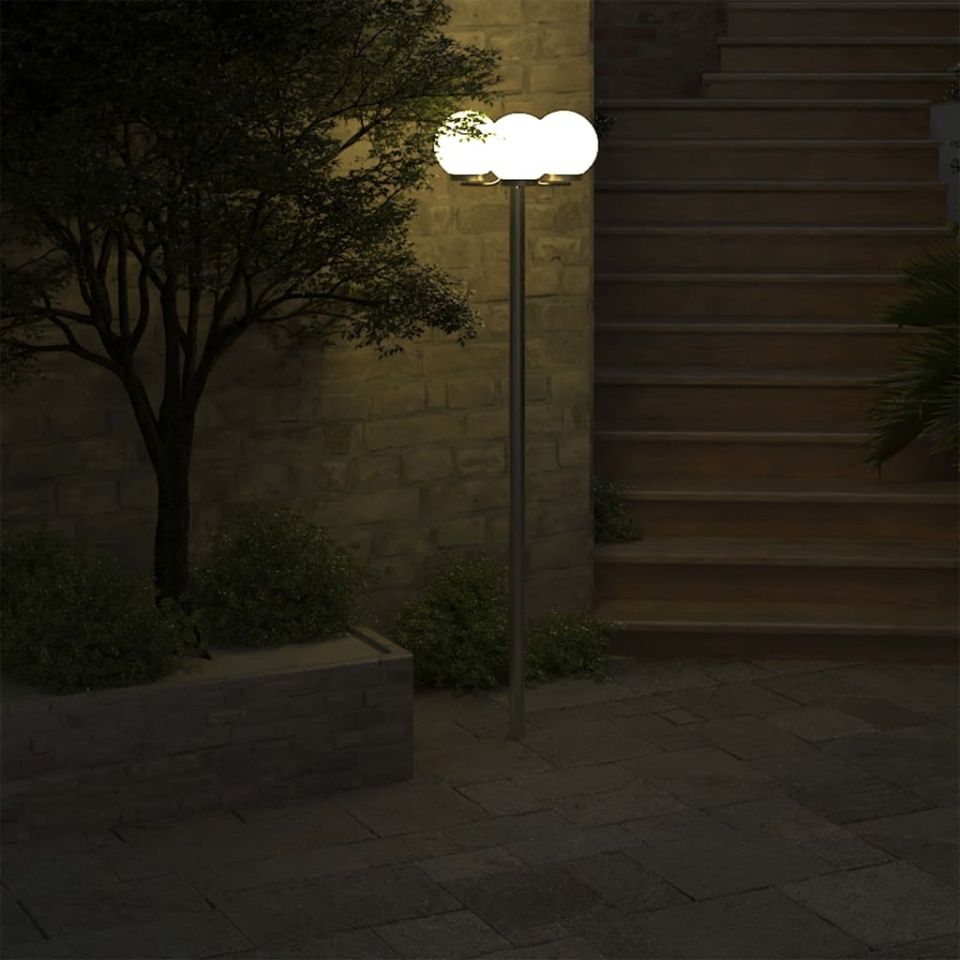 Lampă de grădină cu stâlp, 3 lămpi, 220 cm - 4 | YEO
